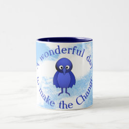 Taza Bicolor Motivación del pájaro azul