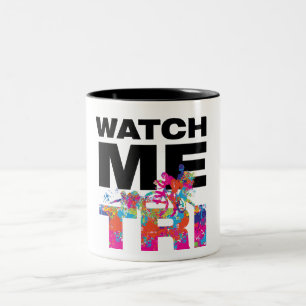 Taza Bicolor Motivación Triatlón Colorido Genial Salpicaduras d