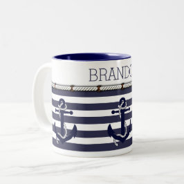 Taza Bicolor Motivo De Ancla Náutica Elija Su Personalizado De 