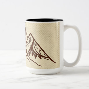 Taza Bicolor Motivos de montaña inspirados en celtas e inuits