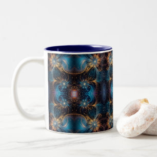 Taza Bicolor Motivos de smerización de Swirling Mandelbrot - Fr