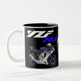 Taza Bicolor Motocicleta azul R1 Sportsbici