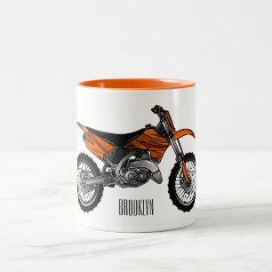 Taza Bicolor Motocicleta sucia fuera de carretera / motocross p