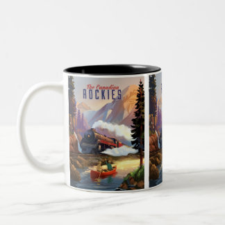 Taza Bicolor Motor de corriente que recorre las montañas, hombr