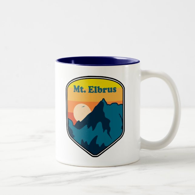Taza Bicolor Mount Elbrus Russia Sunrise (Derecha)