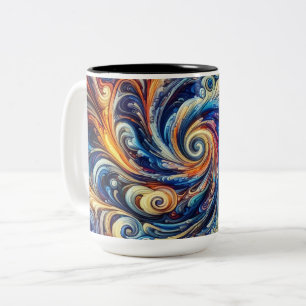 Taza Bicolor Movimiento colorido Resumen de arte