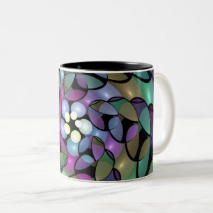 Taza Bicolor Movimientos Coloridos Resumen Sorprendente Arte Fr