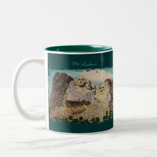 Taza Bicolor Mt. Rushmore Café Pintado Mug