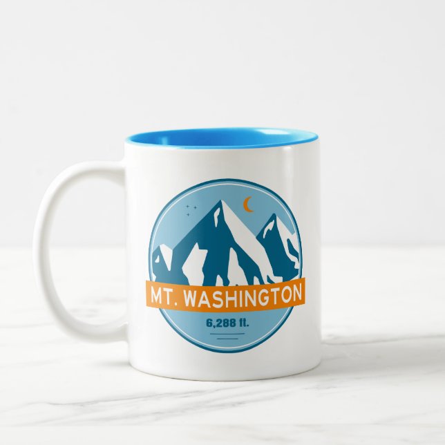 Taza Bicolor Mt. Washington New Hampshire Stars Moon (Izquierda)