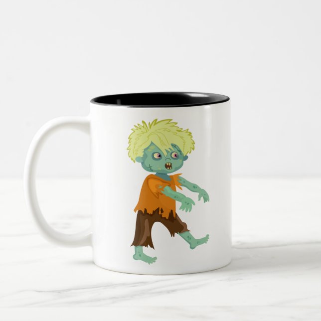 Taza Bicolor Muchacho del zombi de Halloween (Izquierda)