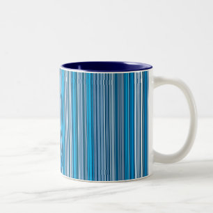 Taza Bicolor Muchas franjas multicolores en el azul