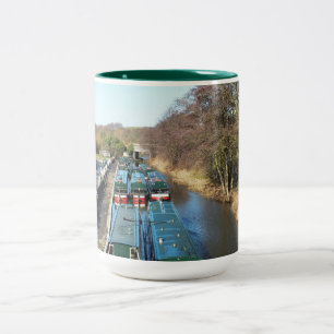 Taza Bicolor Muchos barcos-canal