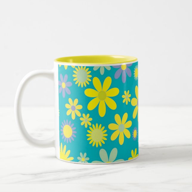 Taza Bicolor Muerco floral amarillo (Izquierda)