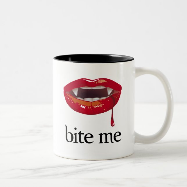 Taza Bicolor Muérdame vampiro (Derecha)