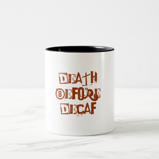 Taza Bicolor Muerte antes del Decaf (Centro)