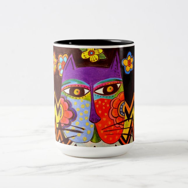 Taza Bicolor Mug - 014 - Catface (Centro)