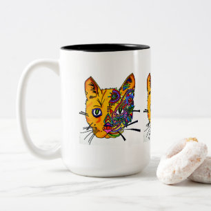 Taza Bicolor Mug - 040 - Tres gatos