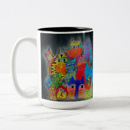 Taza Bicolor Mug - 059 - Gatos modernos