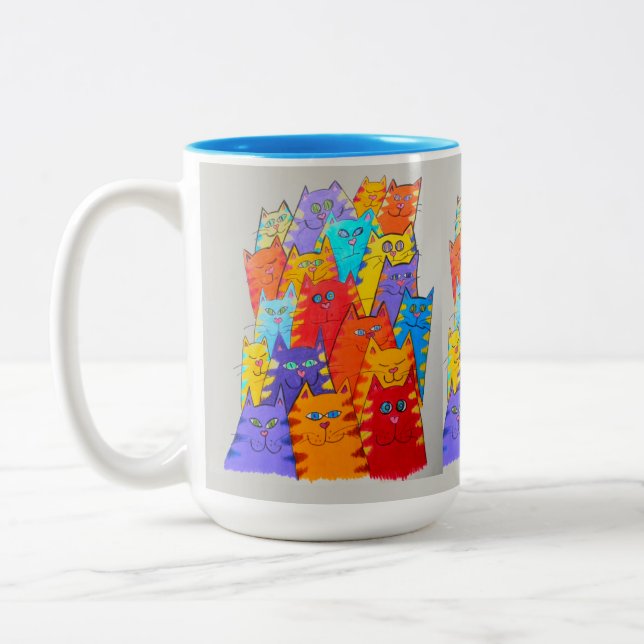 Taza Bicolor Mug - 062 - Cat Pack (Izquierda)