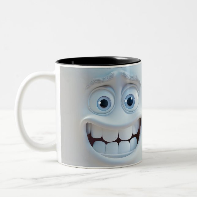 Taza Bicolor Mug 3D de cara sarcástica (Izquierda)