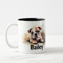 Mug acuarela de bulldog