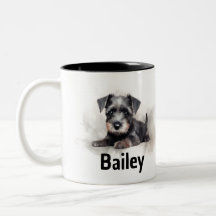 Mug acuarela de Schnauzer en miniatura