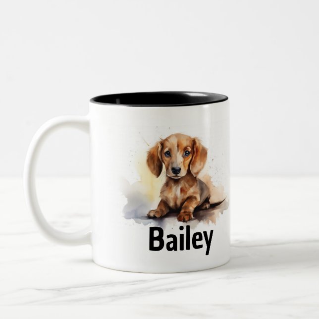 Taza Bicolor Mug acuático de Dachshund (Izquierda)