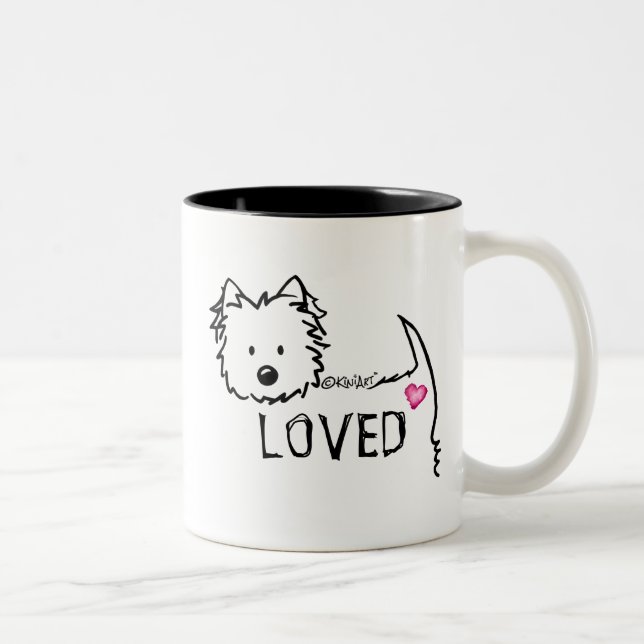 Taza Bicolor Mug amada por el KiniArt (Derecha)