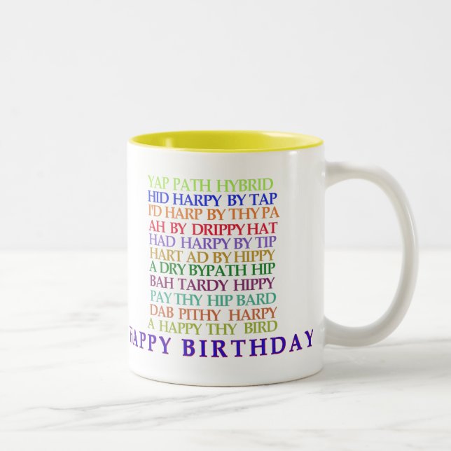 Taza Bicolor Mug. Anagrams cumpleaños (Derecha)