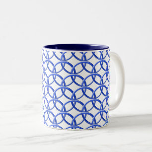 Taza Bicolor Mug - Anillos azules interrelacionados