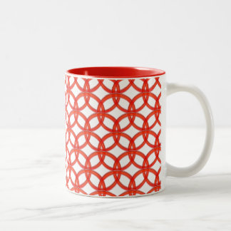Taza Bicolor Mug - Anillos rojos interbloqueados