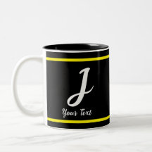 Mug Black con letra J