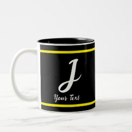 Taza Bicolor Mug Black con letra J