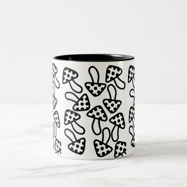 Taza Bicolor Mug Black & White Mushrooms (Centro)