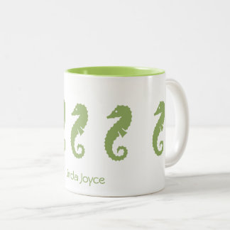Taza Bicolor Mug - Caballos marinos (verde)