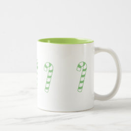 Taza Bicolor Mug - Cañones de caramelo a rayas en verde