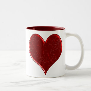 Taza Bicolor Mug cardíaca de Swirl Superpuesta