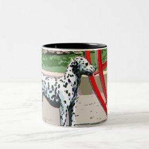 Taza Bicolor Mug cerámica dálmata pintada de color vintage