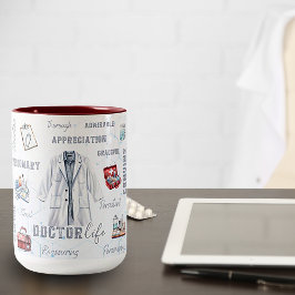 Taza Bicolor Mug cerámica de dos tonos de vida médica