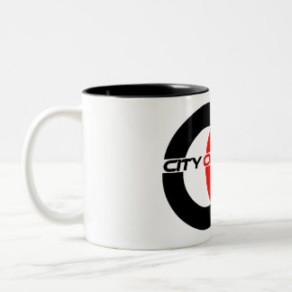 Taza Bicolor Mug con el logotipo de la ciudad de Dios