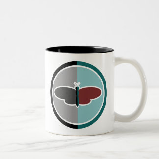 Taza Bicolor Mug con el logotipo del círculo público de recuper