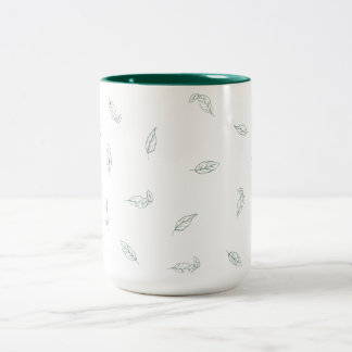 Taza Bicolor Mug con hoja verde