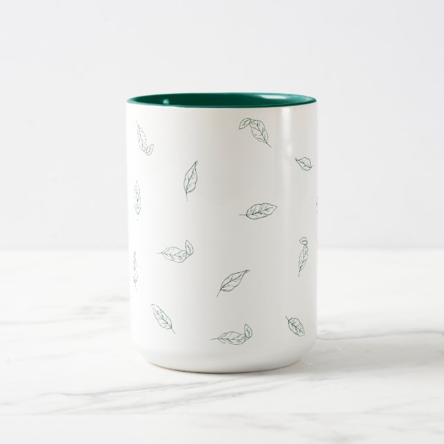 Taza Bicolor Mug con hoja verde (Centro)