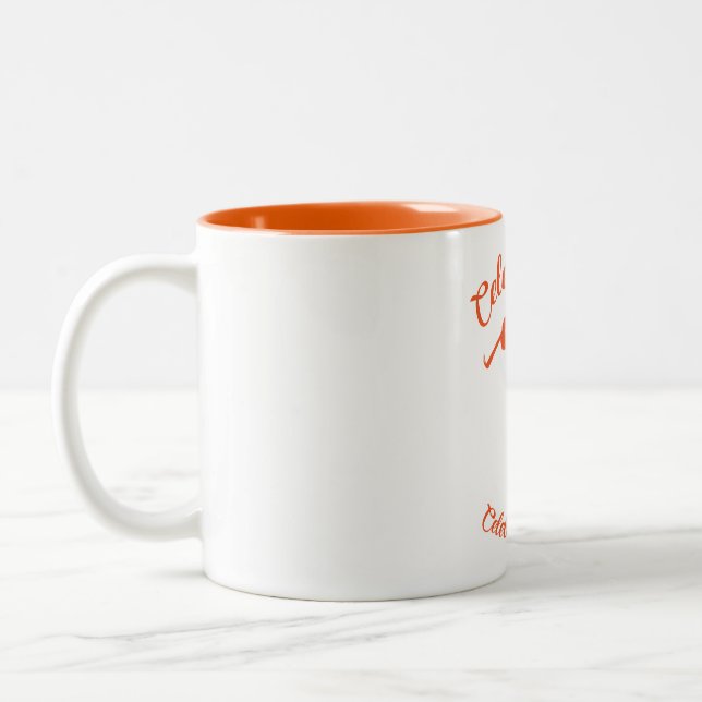 Taza Bicolor Mug con Naranja Silhouette (Izquierda)