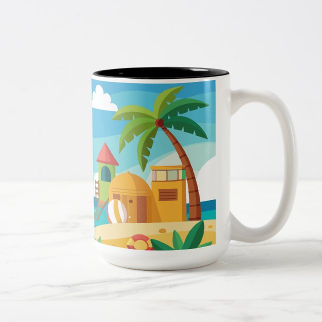 Taza Bicolor Mug con tema de verano (Derecha)