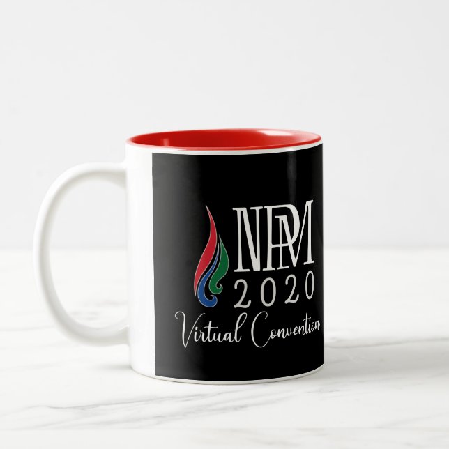 Taza Bicolor Mug. Convención virtual (rojo, 11 onzas) (Izquierda)
