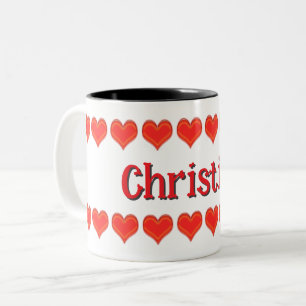 Taza Bicolor Mug - Corazones con nombre