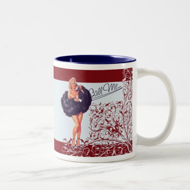 Taza Bicolor Mug, Cup - Pin Up (Derecha)