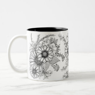 Taza Bicolor Mug Daisy Floral