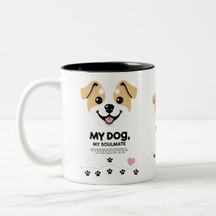 Taza Bicolor Mug de almádena de perro lindo - Vibes Mascotas di